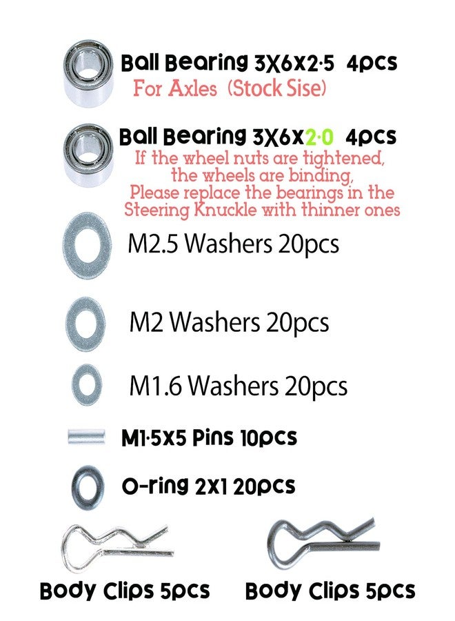 RampCrab Screws Kit for SCX24 AX24, Cup Head, 380 Pcs, 304 Stainless Steel Screws, Bearing, Screws, Screwdriver Set with Box for 1/24 RC Crawler Car Axial SCX24 C10 Deadbolt JLU Gladiator Bronco - Image 3