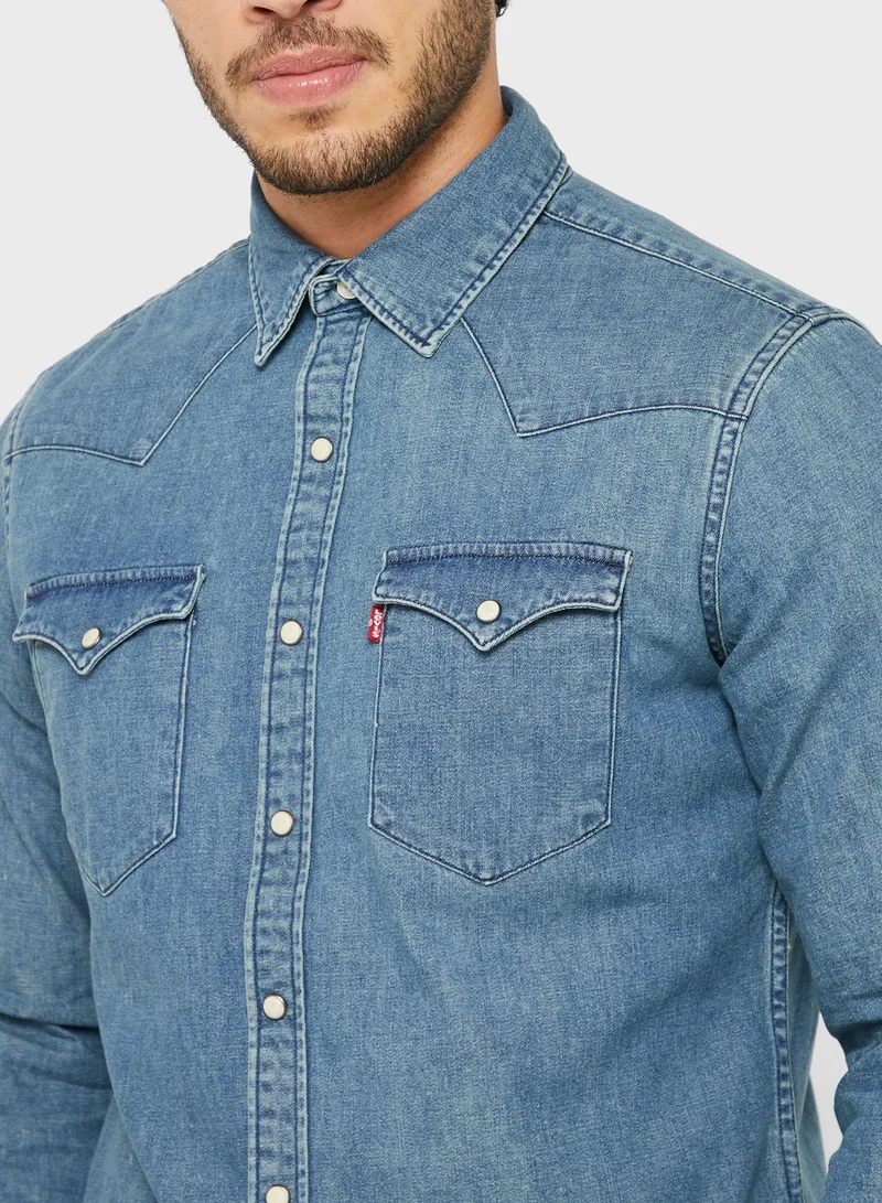 Levi's Mid Wash Slim Fit Casual Shirt