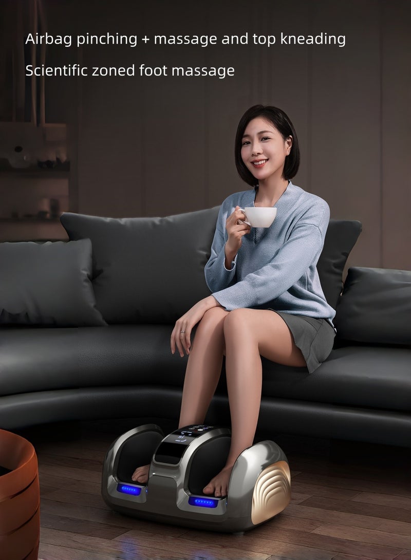 EzzySo مدلك القدم مع تدليك عميق وعلاج ضغط الهواء يوفر تدليك للقدم والساقين يخفف من آلام العضلات المتعبة وتدليك الأنسجة العميقة للقدم لتخفيف الألم يعزز الدورة الدموية، استرخاء للاستخدام في المنزل أو المكتب - Image 2
