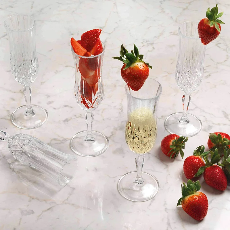 Simply Kitchen Set Of 6 Opera Flute Glasses Transparent