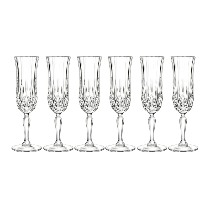 Simply Kitchen  Set Of 6 Opera Flute Glasses Transparent  | Best Price UAE