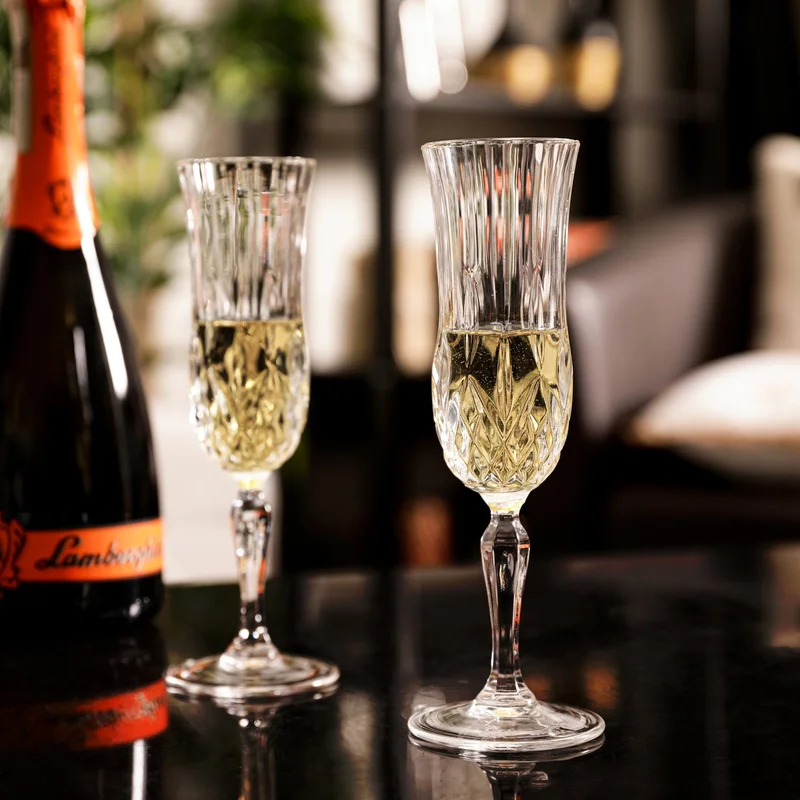 Simply Kitchen  Set Of 6 Opera Flute Glasses Transparent  | Best Price UAE
