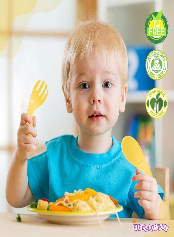 بيمبيكا مجموعة ملاعق وملاقط طعام الأطفال من بيمبيكا - ملعقة فطام خالية من مادة BPA، ملعقة تغذية ذاتية، ملاقط فواكه للأطفال - الحل الأمثل لتدريب الأطفال على تناول الطعام (BE2311) - Image 4