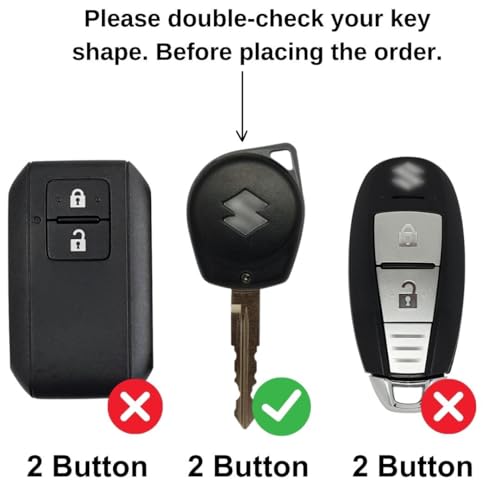 KEYCEPT Tristar Key Cover for Suzuki Swift, Dzire, Ertiga, Baleno, Grand Vitara, Celerio, WagonR, Brezza, Scross, Fronx, Jimny, Ignis (2 Button Remote Key)(Type 6, Black) - Image 2