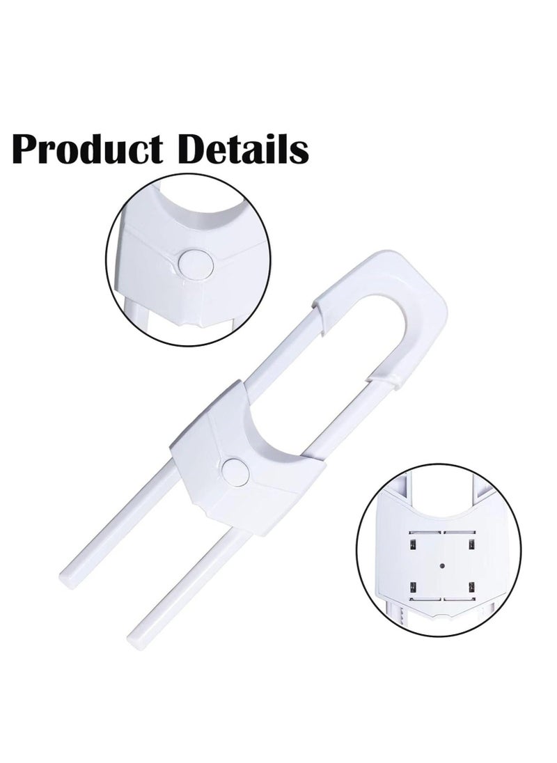 4Pcs Cupboard Locks Child Proof Locks U Shaped for Kitchen Bathroom Storage Doors Knobs and Handles No Tools No Drilling - Image 4