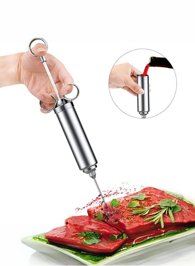 DOUGEI Meat Injector Syringe Kit, 60ml Large Capacity Marinade Turkey Injector with 3pcs Stainless Steel Marinade Injector Needles for BBQ Grill Smoker & Brisket - Image 1