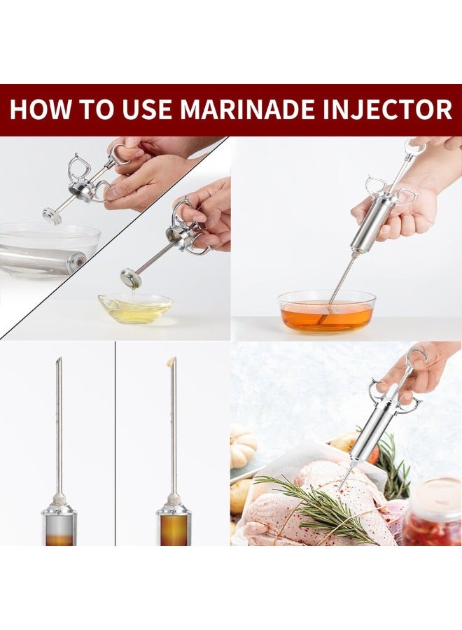 DOUGEI Meat Injector Syringe Kit, 60ml Large Capacity Marinade Turkey Injector with 3pcs Stainless Steel Marinade Injector Needles for BBQ Grill Smoker & Brisket - Image 5
