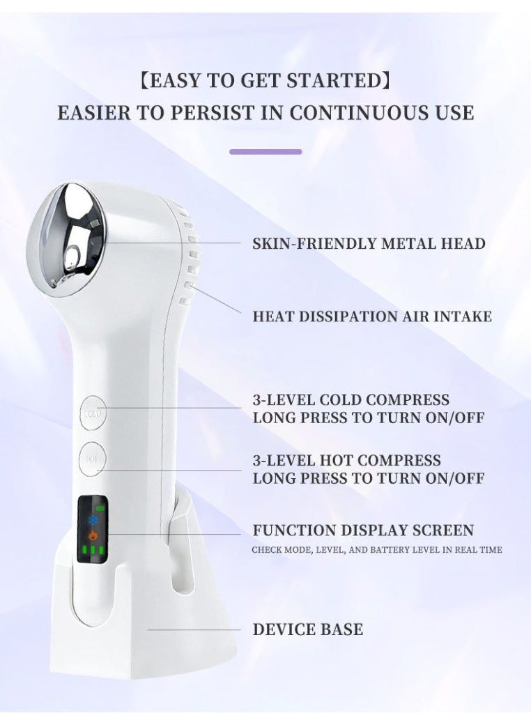 Portable Hot & Cold Ionic Facial Massager – 3-Level Thermal Deep-Rejuvenation Wand (Cold Compress for Puffiness & Hot Compress for Enhanced Skincare Absorption) – Rechargeable - Image 3