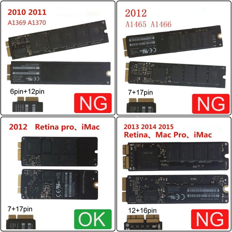 Chenyang 17+7Pin MAC SSD to 2.5" SATA Hard Disk Drive Case Enclosure Adapter for 2012 Retina Pro iMac SSD - Image 3