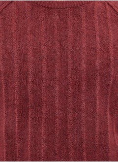 trendyol Dusty Rose Regular Crew Neck Textured Knitwear Sweater TMNAW25KZ00034  - Image 4