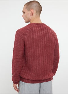 trendyol Dusty Rose Regular Crew Neck Textured Knitwear Sweater TMNAW25KZ00034  - Image 5