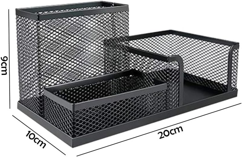 SUKHAD 3-حجرة منظم مكتبي من الشبكة المعدنية، 8 × 4 × 3.8 بوصة، أسود - Image 4