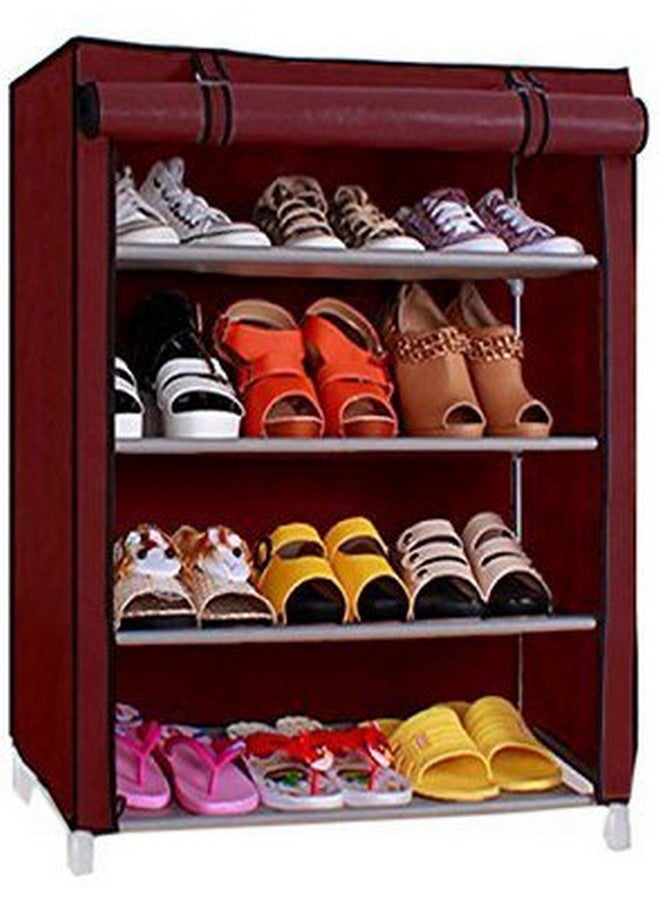 Ebee Store 4 Shalves Shoe Rack (Maroon) - Image 1