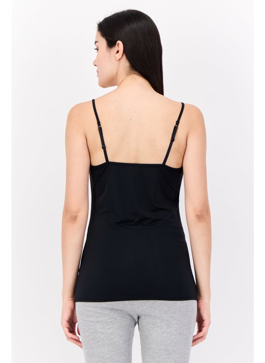 bebe - Women 2 Pieces Solid Sleeveless Tank Top, White/Black - Image 1