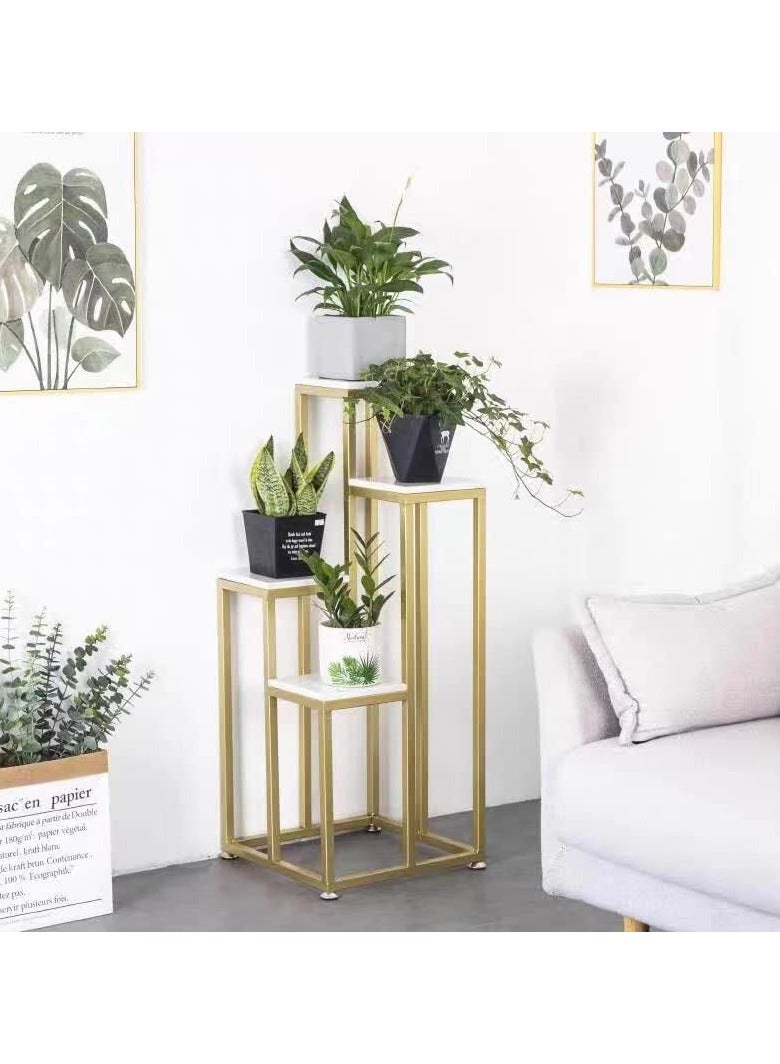 LINGWEI Metal Flower Stand with Marble Surface Gold 30x100x30cm - Image 5