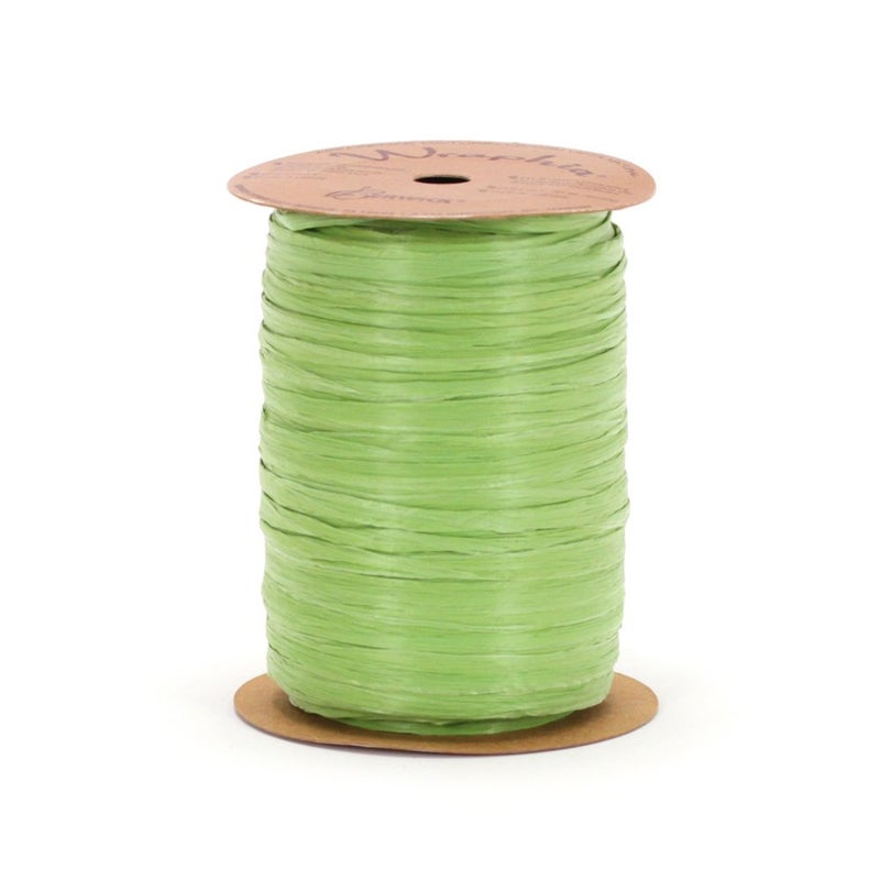 Berwick Offray 1/4'' Wide Matte Raffia Ribbon, Jungle Green, 100 Yards - Image 4