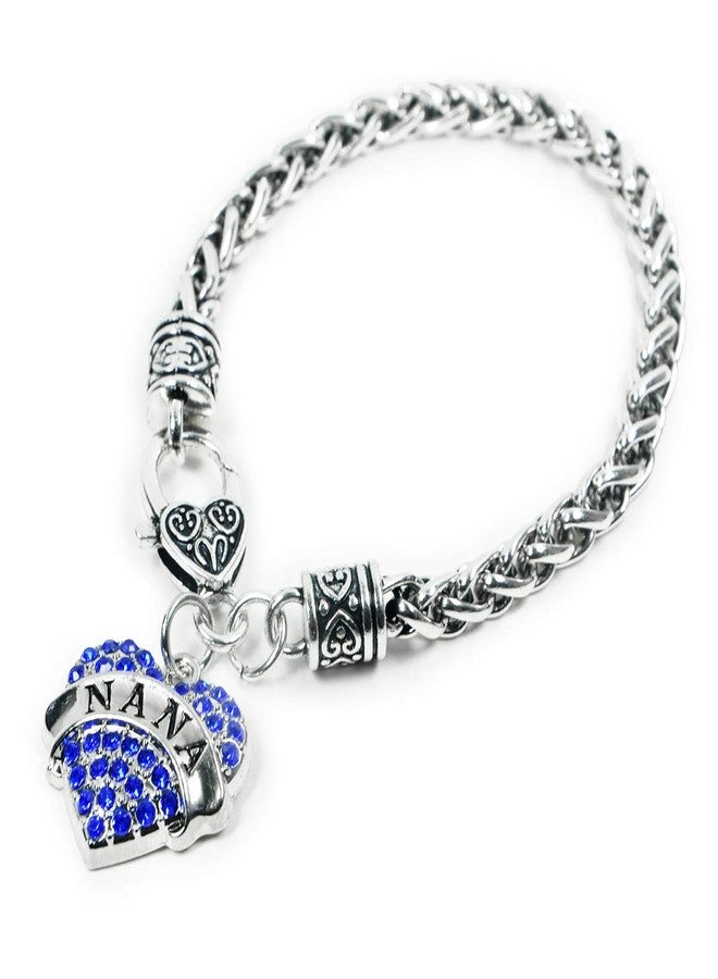 Elechobby Beautiful Crystal Love Heart Pendant Bracelet Necklace Gift For Nana Best Thanks Blessing Nana Birthday Party Gifts (blue nana gd) - Image 3