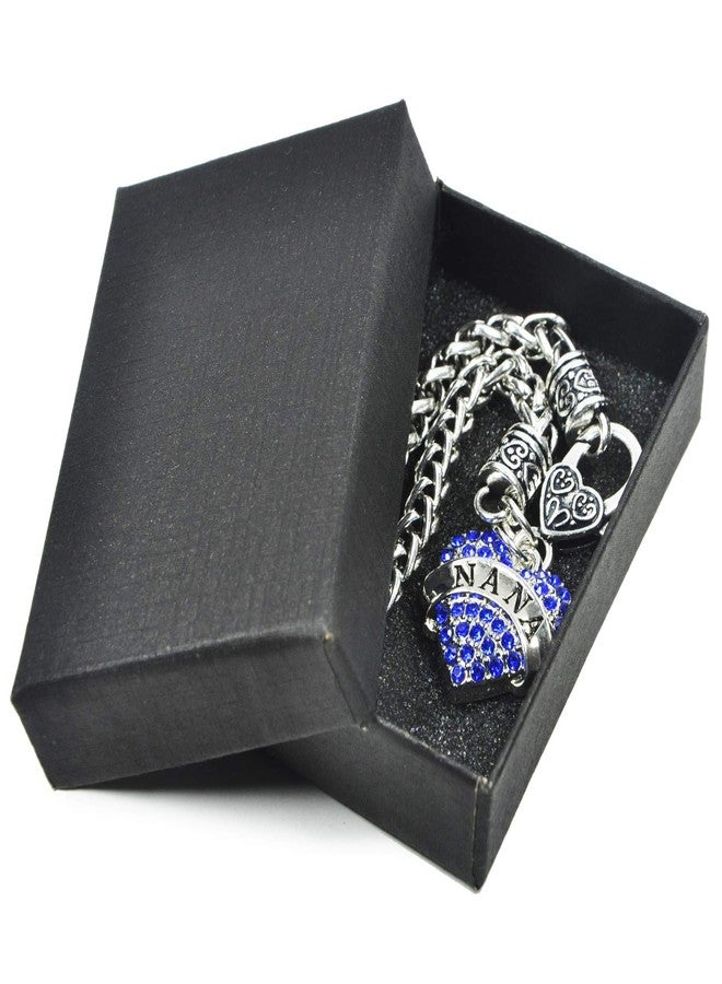 Elechobby Beautiful Crystal Love Heart Pendant Bracelet Necklace Gift For Nana Best Thanks Blessing Nana Birthday Party Gifts (blue nana gd) - Image 4