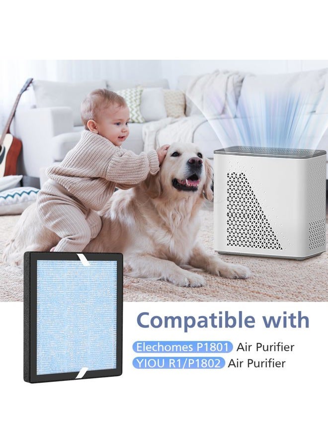 Ecleanfy R1 P1801 Replacement True HEPA Filter Compatible with YIOU R1 and Elechomes P1801 Air Purifier, 3-in-1 True HEPA, 2 Pack - Image 2