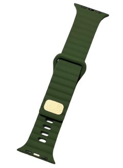 ماركة غير محددة سوار من السيليكون لسلسلة Apple Watch Nike + الإصدار الرياضي 44 / 45mm تصميم دبوس وثنية إغلاق زيتوني  - Image 2