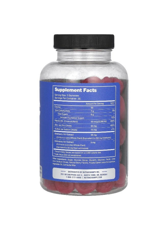 NutraChamps NutraChamps, Zinc Gummies, 50 mg, 90 Vitamin Gummies (16.6 mg per Gummy)  - Image 2