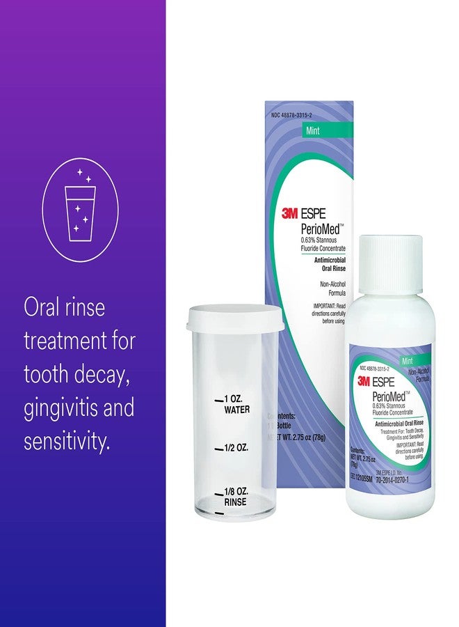 3M 70201402701 PerioMed Stannous Fluoride Oral Rinse with Mixing Cups, 0.63%, Concentrate, Mint, 2.75 oz. Bottle - Image 2
