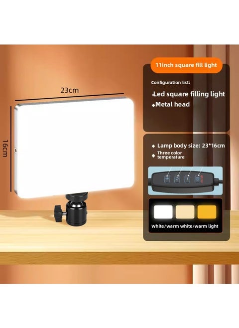 Professional Live Shooting Fill Light Live Room Photo Soft Light Beauty Photography Lamp Desktop 11 Inch Square Flat Lamp-Specifications:[Square Lamp] ( 11inch Single Lamp)
