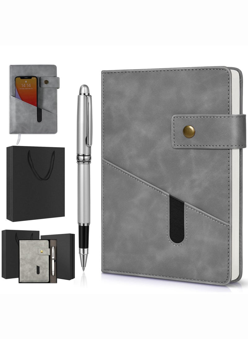 Merrystick A5 Lined Leather Journal Notebook,Personalized Hardcover Journal Set with Pen & Gift Box,200 Pages 100 gsm Thick Ruled Paper Daily Diary for Men Women School,Travel,Business,Work,Home Writing - Image 1