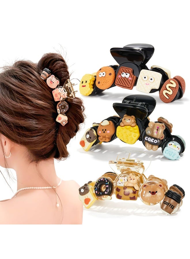 Bukela 3Pcs Large Hair Clips for Women and Girls - Fun Claw Clips for Thin or Thick Hair, 4“ Nonslip Jaw Clips, Cute Hair Accessories Gifts (Blick) - Image 1