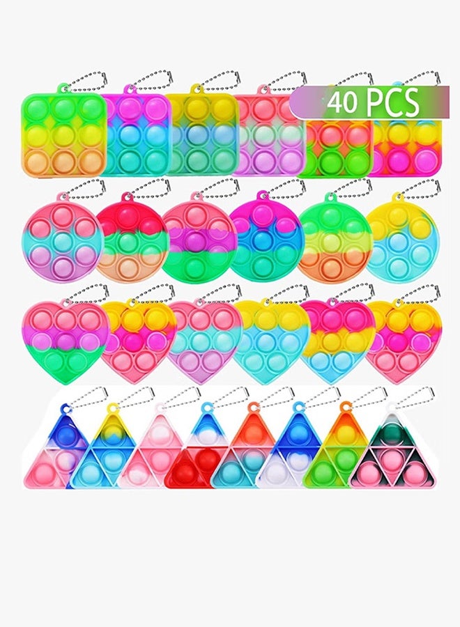 مجموعة من 40 سلسلة مفاتيح صغيرة من فيدجيت بوب، هدايا حفلات للأطفال، ألعاب فيدجيت بكميات كبيرة، هدايا حفلات أعياد الميلاد للأطفال بعمر 4 سنوات فما فوق، جوائز للفصل الدراسي، فيدجيتس إت بابلز بوبرز (ألوان عشوائية) - Image 1
