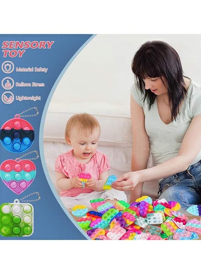 مجموعة من 40 سلسلة مفاتيح صغيرة من فيدجيت بوب، هدايا حفلات للأطفال، ألعاب فيدجيت بكميات كبيرة، هدايا حفلات أعياد الميلاد للأطفال بعمر 4 سنوات فما فوق، جوائز للفصل الدراسي، فيدجيتس إت بابلز بوبرز (ألوان عشوائية) - Image 3