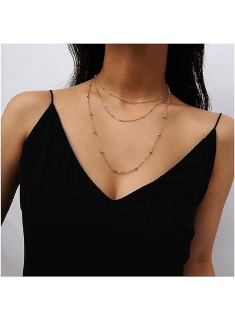 Gold Multi Layer Chain Necklace