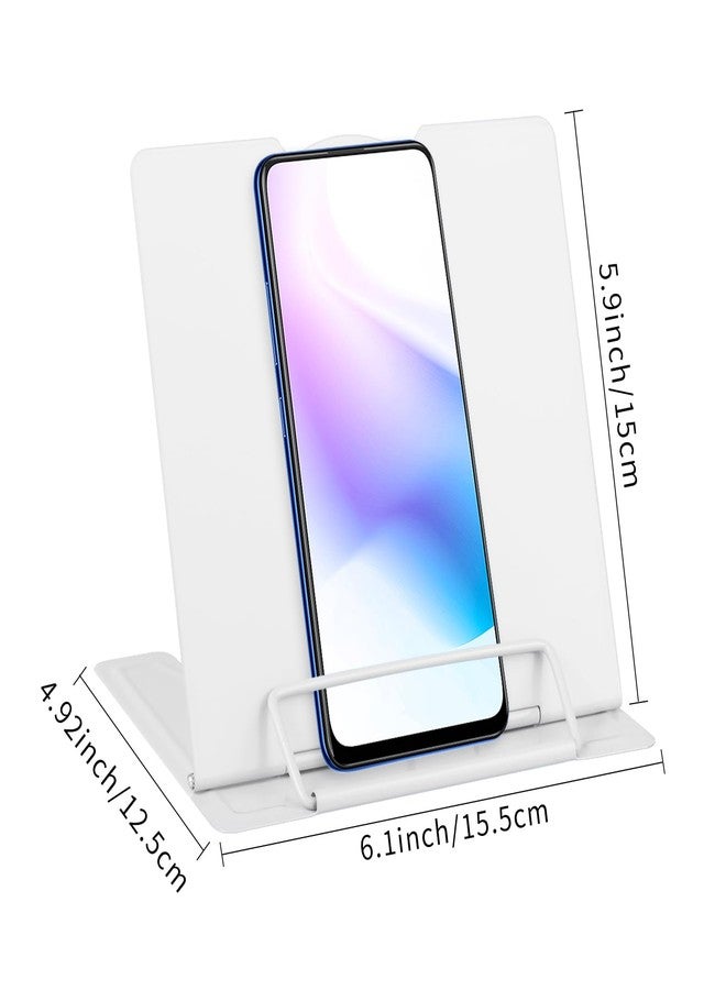 Honagu Small Book Stand Book Holder Metal Desk Stand for Reading Hands Free, Adjustable Cookbook Documents Holder, Portable for Music Books, Textbook, Recipe, Tablet, Ipad, Great Gifts (White) - Image 4