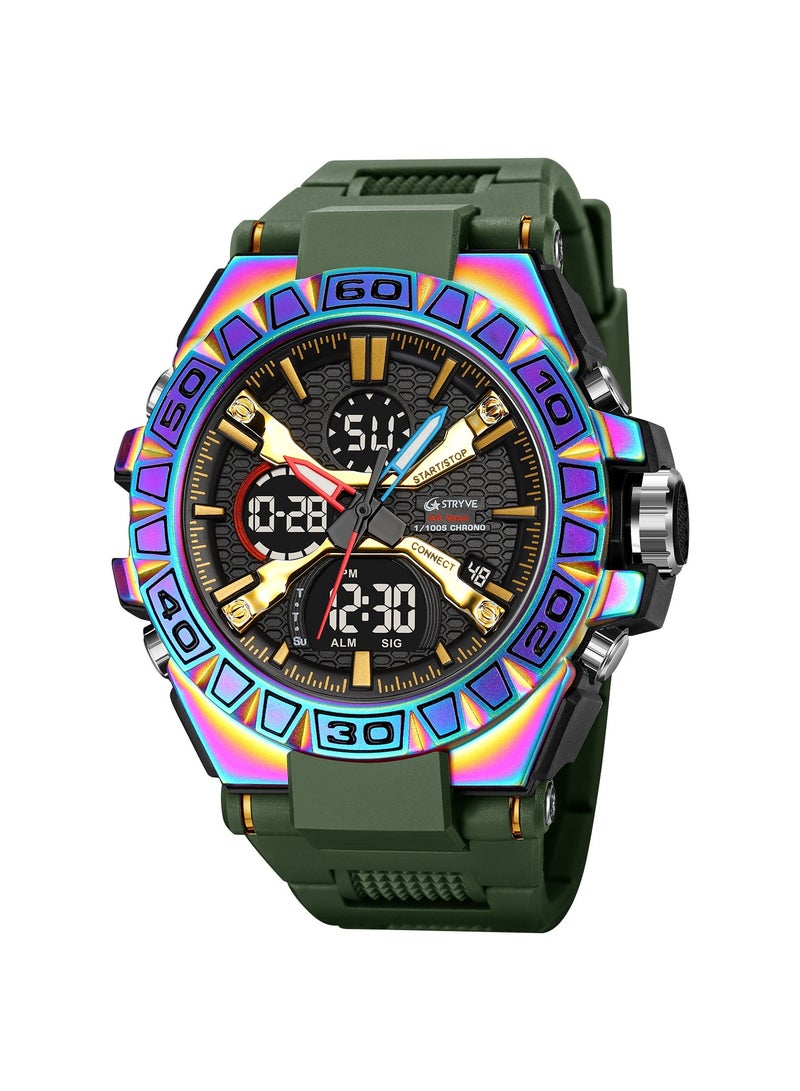 STRYVE Young Men's Stylish Sporty Style with Colorful Luminous Digital Waterproof Multifunctional Watch - Image 1