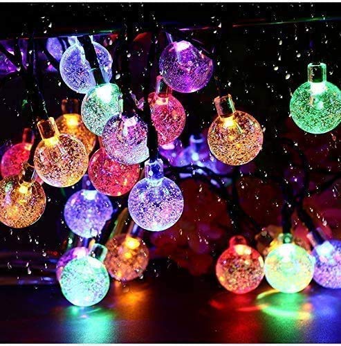 VELOCIOUS VELOCIOUS String Ball Multicolor Light 20 LED 10 Feet Outdoor String Lights MultiColored Waterproof Crystal Globe Ball Fairy Lights Decoration Lighting for DiwaliHome Garden Christmas  - Image 1