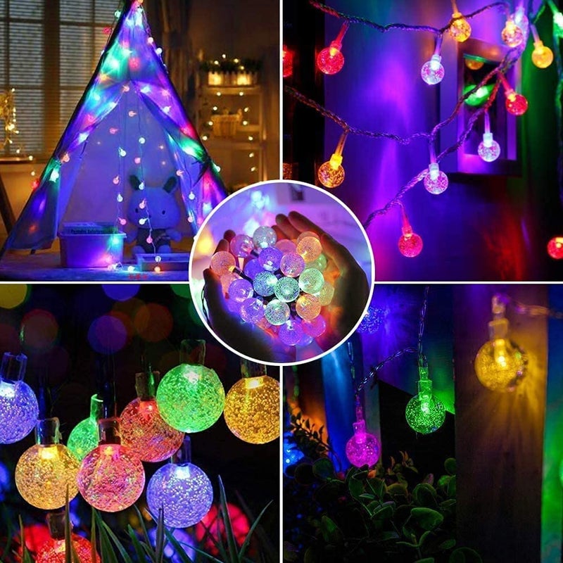 VELOCIOUS VELOCIOUS String Ball Multicolor Light 20 LED 10 Feet Outdoor String Lights MultiColored Waterproof Crystal Globe Ball Fairy Lights Decoration Lighting for DiwaliHome Garden Christmas  - Image 3