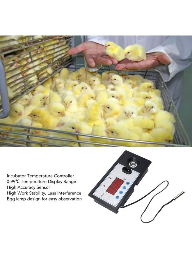 NIBEMINENT - Incubator Temperature Controller with Lamp Automatic Water Bed Egg Incubator Thermostat - Image 1