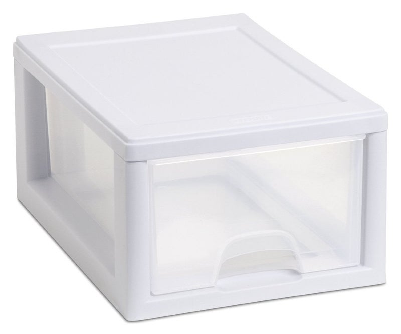 Sterilite 20518006 6 Quart/5.7 Liter Stacking Drawer, White Frame with Clear Drawer,(pack of 6) - Image 5