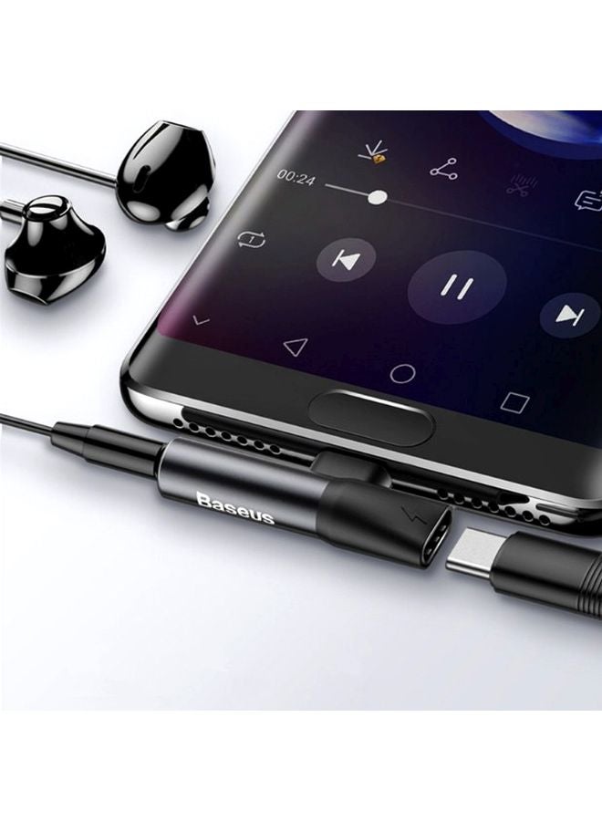 بيسوس محول من Type-C و3.5 مم أنثى إلى Type-C ذكر أسود/ فضي - Image 5