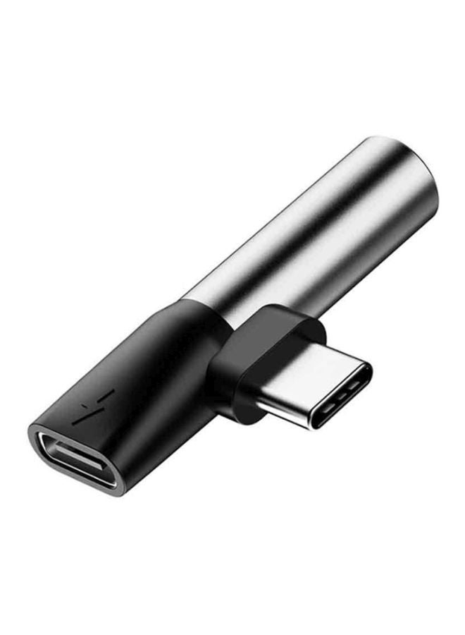 بيسوس محول من Type-C و3.5 مم أنثى إلى Type-C ذكر أسود/ فضي - Image 3