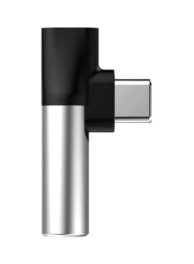بيسوس محول من Type-C و3.5 مم أنثى إلى Type-C ذكر أسود/ فضي - Image 2
