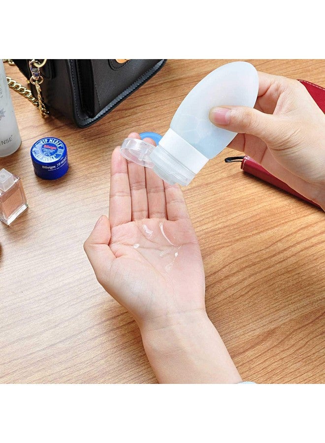 دي آي واي كرافتس مجموعة من 10 قطع من DIY Crafts، باللون الأبيض، زجاجات سفر، حاويات سفر قابلة لإعادة التعبئة من السيليكون المانع للتسرب، مجموعات أنابيب سفر قابلة للضغط، حاويات مستحضرات التجميل (مجموعة من 10 قطع، باللون الأبيض) - Image 2