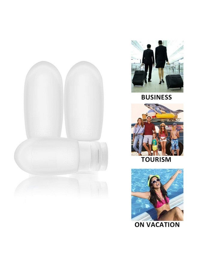 دي آي واي كرافتس مجموعة من 10 قطع من DIY Crafts، باللون الأبيض، زجاجات سفر، حاويات سفر قابلة لإعادة التعبئة من السيليكون المانع للتسرب، مجموعات أنابيب سفر قابلة للضغط، حاويات مستحضرات التجميل (مجموعة من 10 قطع، باللون الأبيض) - Image 5