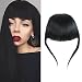 Shinon Bangs Hair Clip in Human Hair Bangs Unprocessed Fringe Hair with Temple Thick Bangs 1b Black Color - Image 2