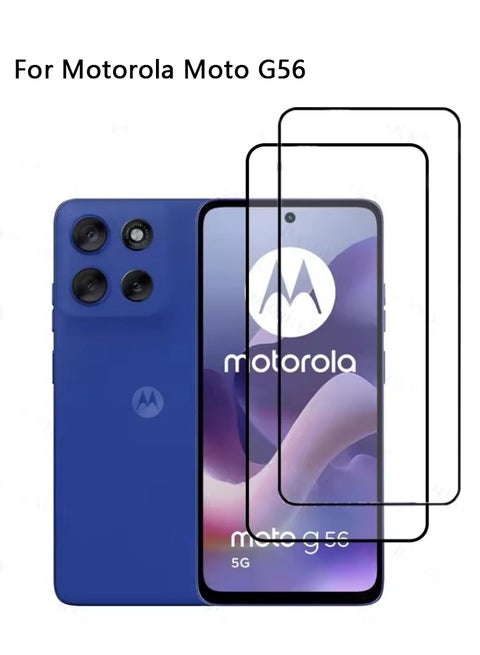 2 PACK for Motorola Moto G56 Power 5G Screen Protector Tempered Glass with 9H Hardness Anti-Scratch Bubble Free Easy Installation Case Friendly