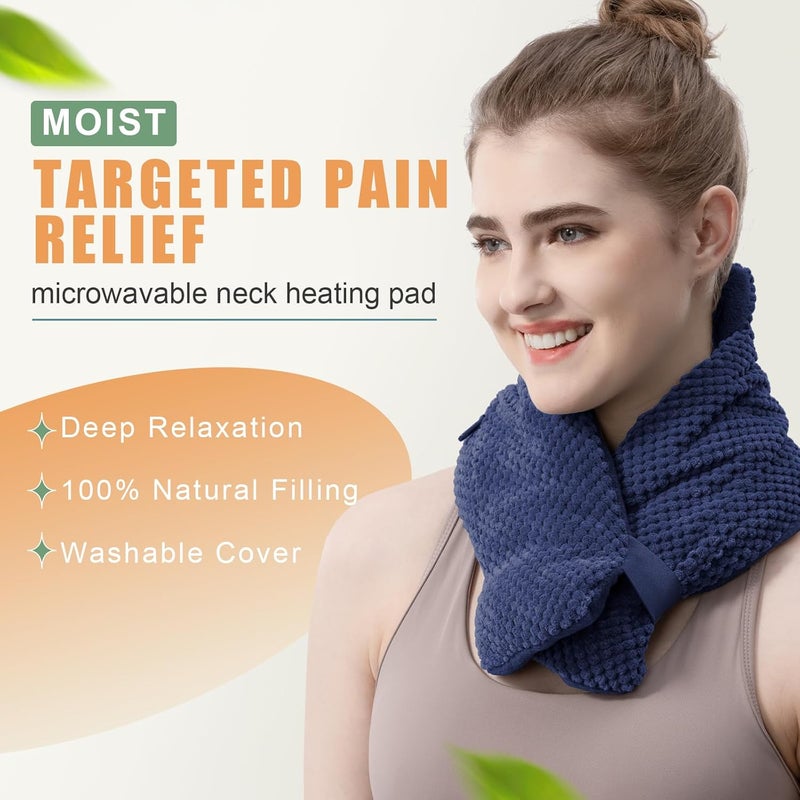 UNCN Neck Heating Pad with Washable Cover 29  66 for Neck Pain Relief and Shoulders Microwavable Wraps Heat Pack Moist Warmer Brace Hot Pillow Headache Cordless Portable - Image 2