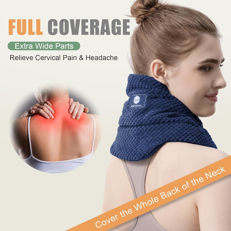 UNCN Neck Heating Pad with Washable Cover 29  66 for Neck Pain Relief and Shoulders Microwavable Wraps Heat Pack Moist Warmer Brace Hot Pillow Headache Cordless Portable - Image 4