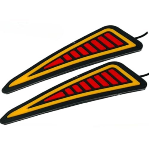 Autozap Universal for car & Bike Car Tail Light DRL COB Turn Signal Light Waterproof Flexible Strip Rear DRL indicator, Pack of 2 (Red-Yellow) - Image 1