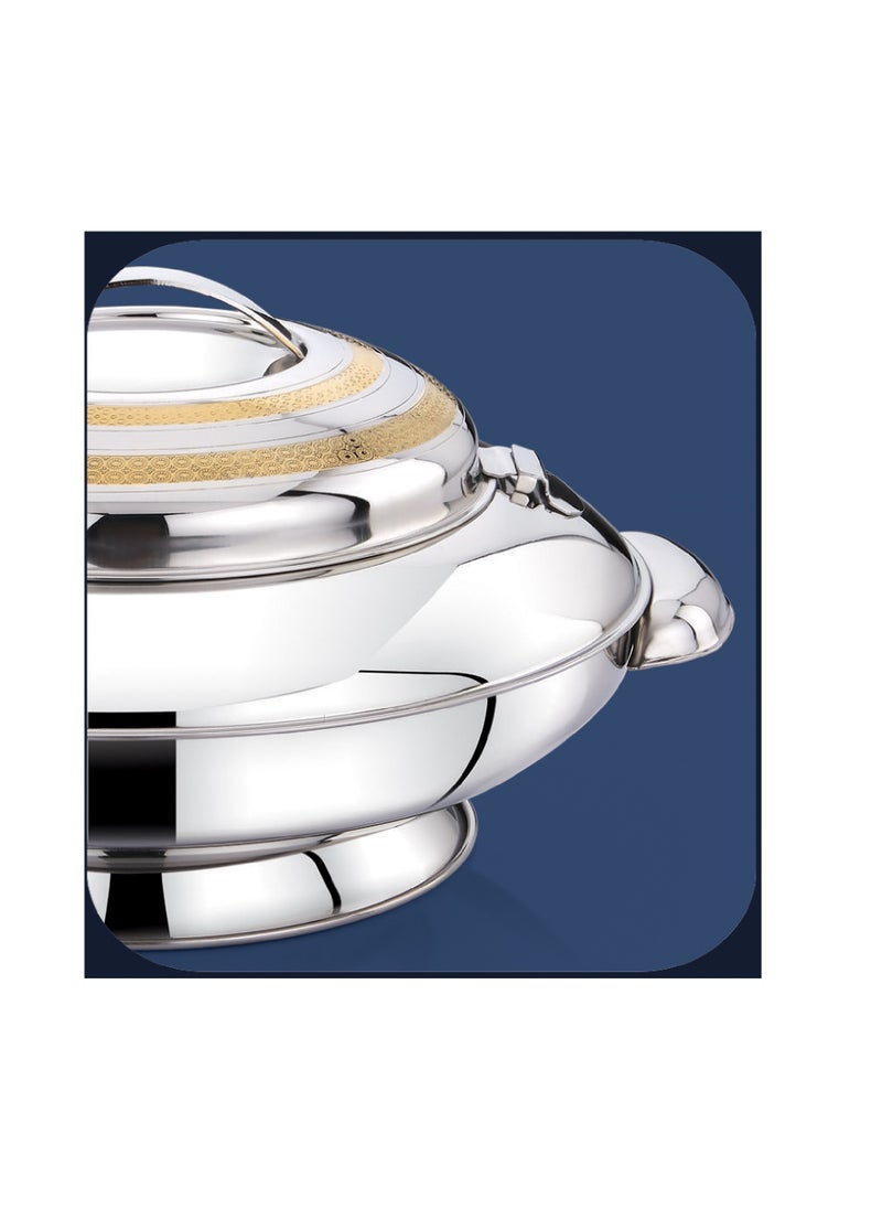 Homemaker Yaris Hotpot 1500ml Capacity - Unique Locking Lid - High Quality Stainless Steel - Gold Etching & Silver  - Image 4