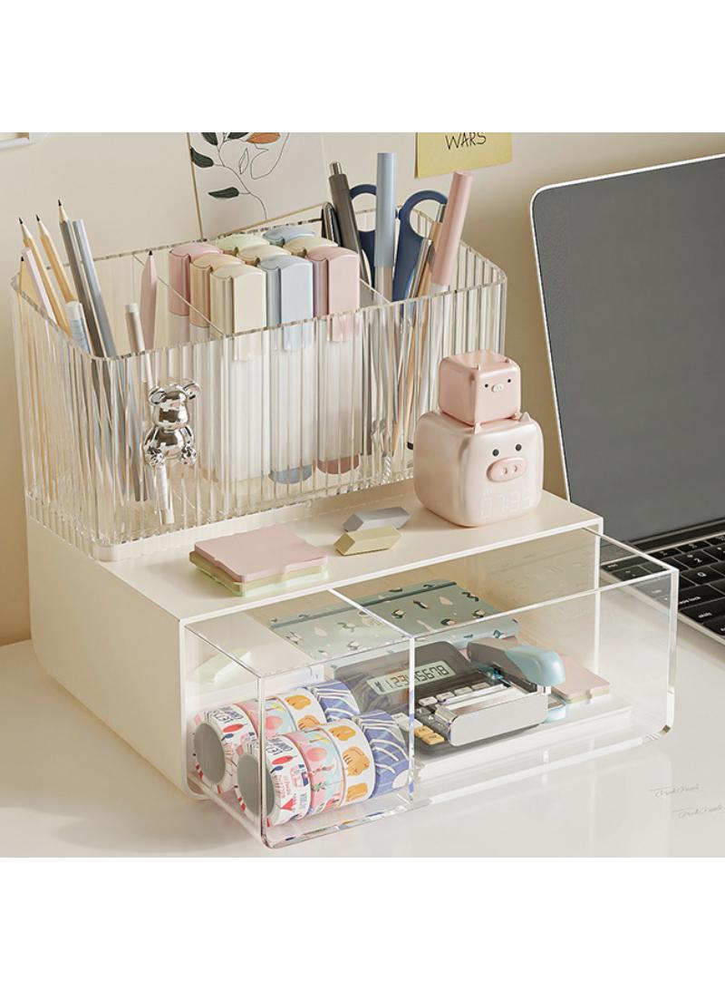 Student dormitory desktop storage rack skincare and cosmetics transparent storage rack - Image 3